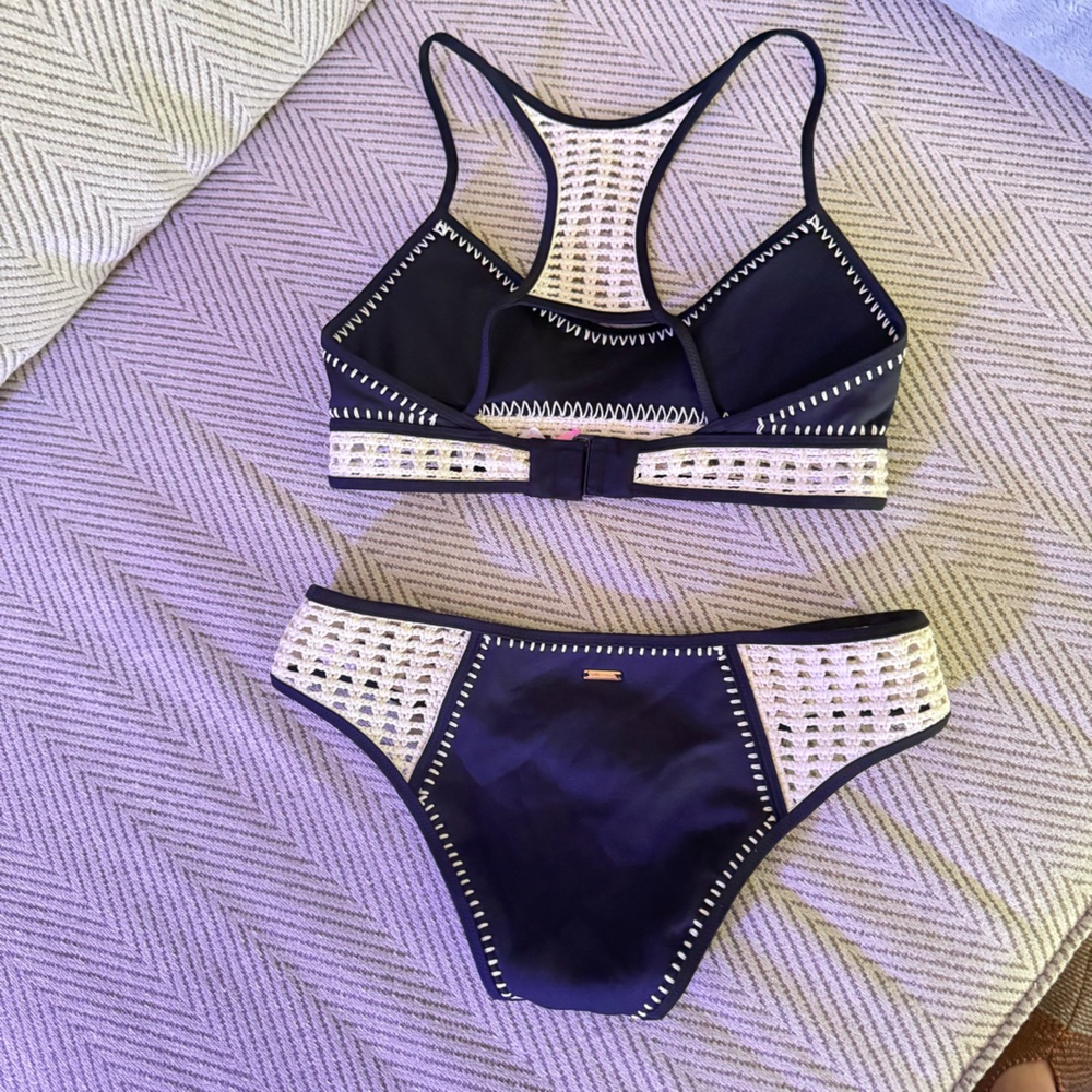 Free People Black and White Bikini Set